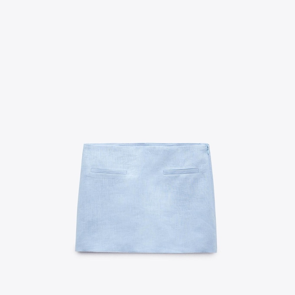Zara Light Blue Linen Skort